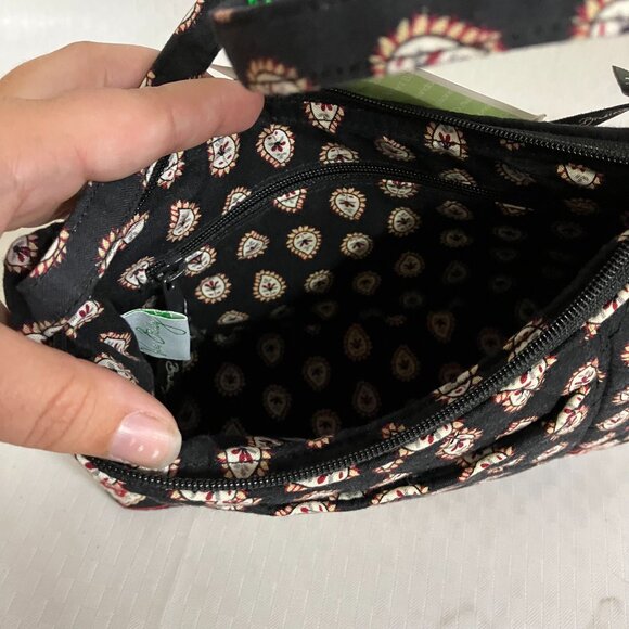 Vera Bradley Women's Classic Black Retired Hobo Bag Tote Purse Pretty Handbag - Picture 4 of 8